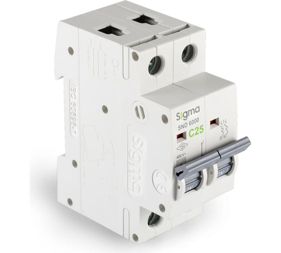 Автоматический выключатель Sigma Elektrik 2P C 25A 6kA 6SM225C