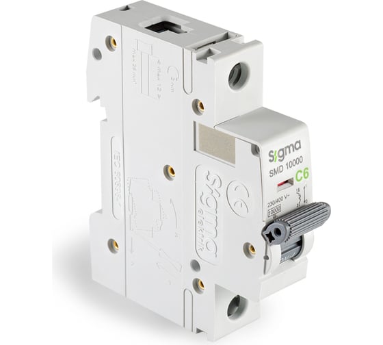 Автоматический выключатель Sigma Elektrik 1P C 6A 10kA 1SMD106C
