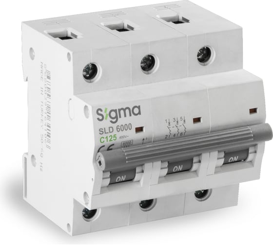 Автоматический выключатель Sigma Elektrik 3P C 125A 6kA 6SL312C