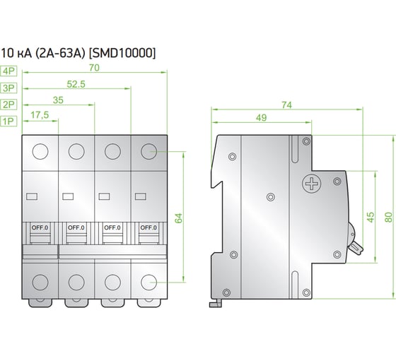 Автоматический выключатель Sigma Elektrik 3P C 25A 10kA 1SMD325C