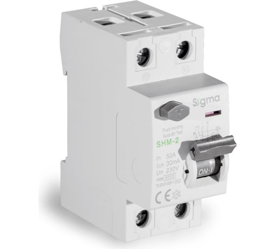 Устройство защитного отключения SIGMA ELEKTRIK 50А 2P 30mA 6kA тип AC SHM2050030