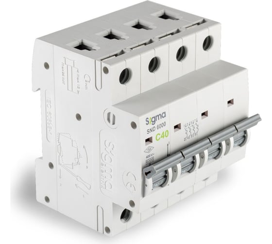 Автоматический выключатель Sigma Elektrik 4P C 40A 6kA 6SM440C 1