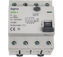 Устройство защитного отключения SIGMA ELEKTRIK 25A 4P 30mA 10kA тип AC SGM4025030