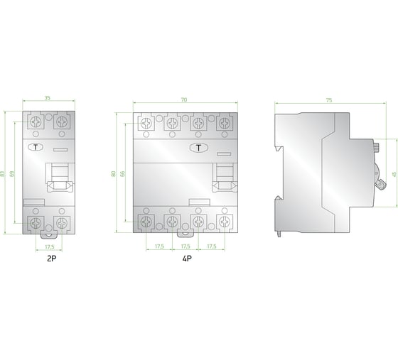 Устройство защитного отключения SIGMA ELEKTRIK 25A 4P 30mA 10kA тип AC SGM4025030