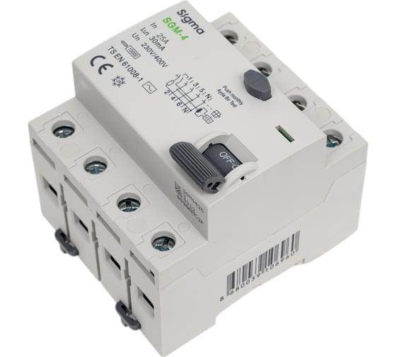 Устройство защитного отключения SIGMA ELEKTRIK 25A 4P 30mA 10kA тип AC SGM4025030