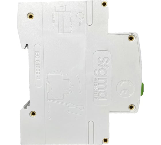 Автоматический выключатель дифференциального тока Sigma Elektrik AC 2P 30mA 6kA 20A SRM2020030