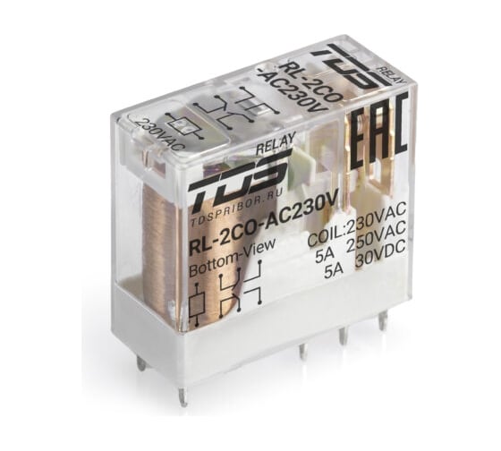 Катушка TDS Rl-32CO-AC230V-5 230В, ток коммутации 5A, 2 перекидных контакта 10 шт TDS35977 1
