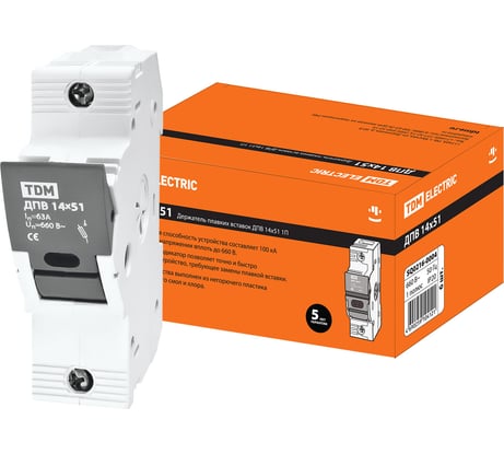 Держатель плавких вставок TDM ДПВ 14х51 1П AQ0216-0004