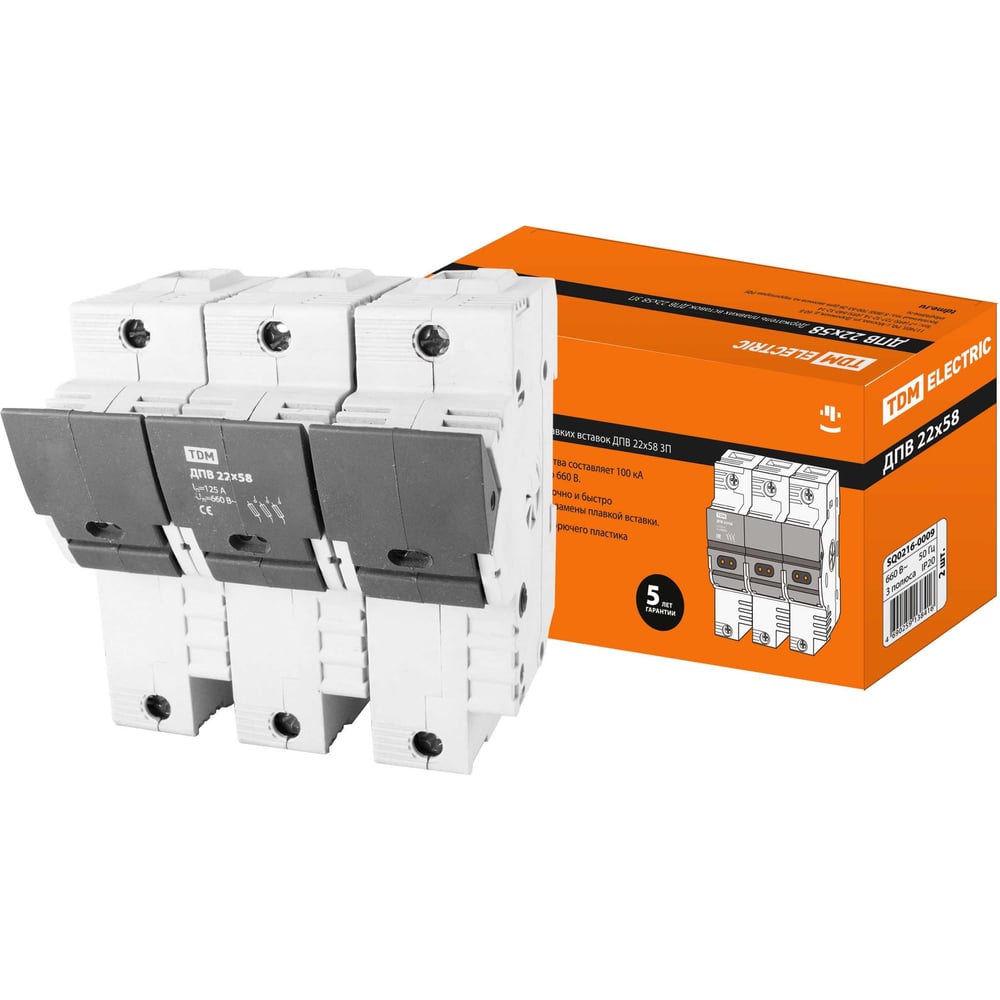 Держатель плавких вставок TDM ДПВ 22х58 3П SQ0216-0009 - выгодная цена ...