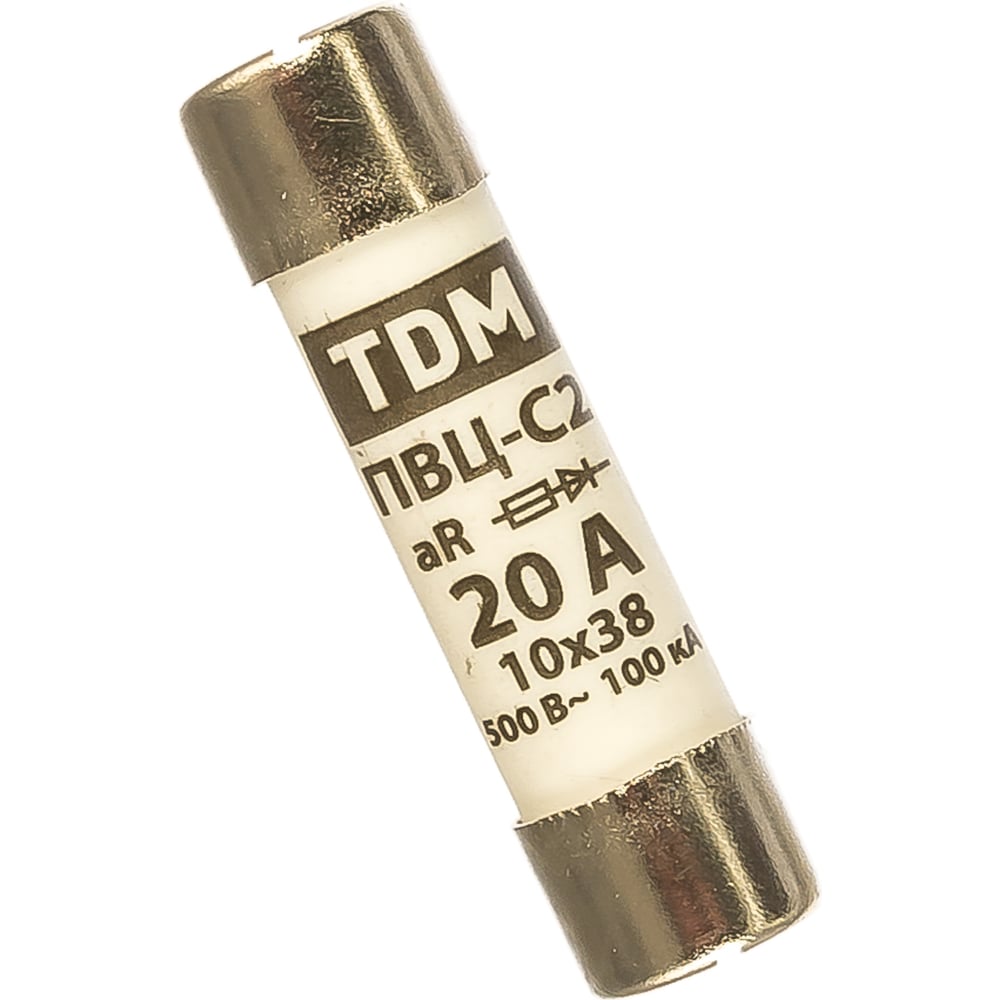 Плавкая вставка TDM ПВЦ-С2 10х38 aR быстродействующая 20А SQ0729-0045 ...