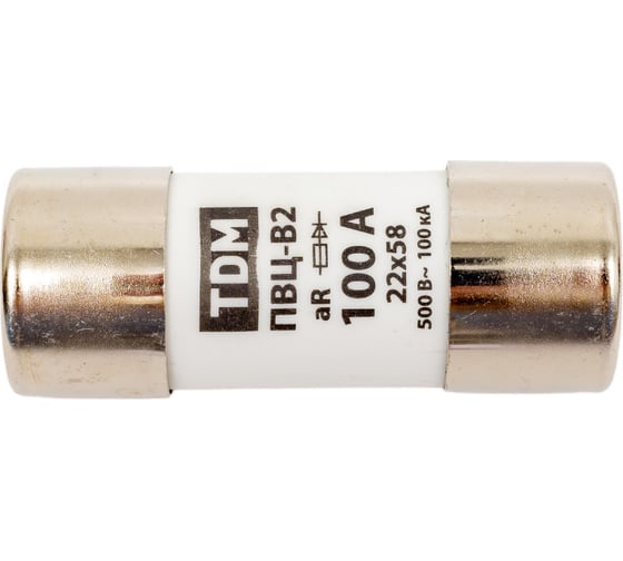 Плавкая вставка TDM ELECTRIC ПВЦ-B2 22х58 aR быстродействующая 100А SQ0729-0062