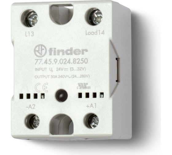 Твердотельное реле Finder выход 40а 48…600в ас; питание 230в Ac; функц "включ.при пер 774582308650PAS 1
