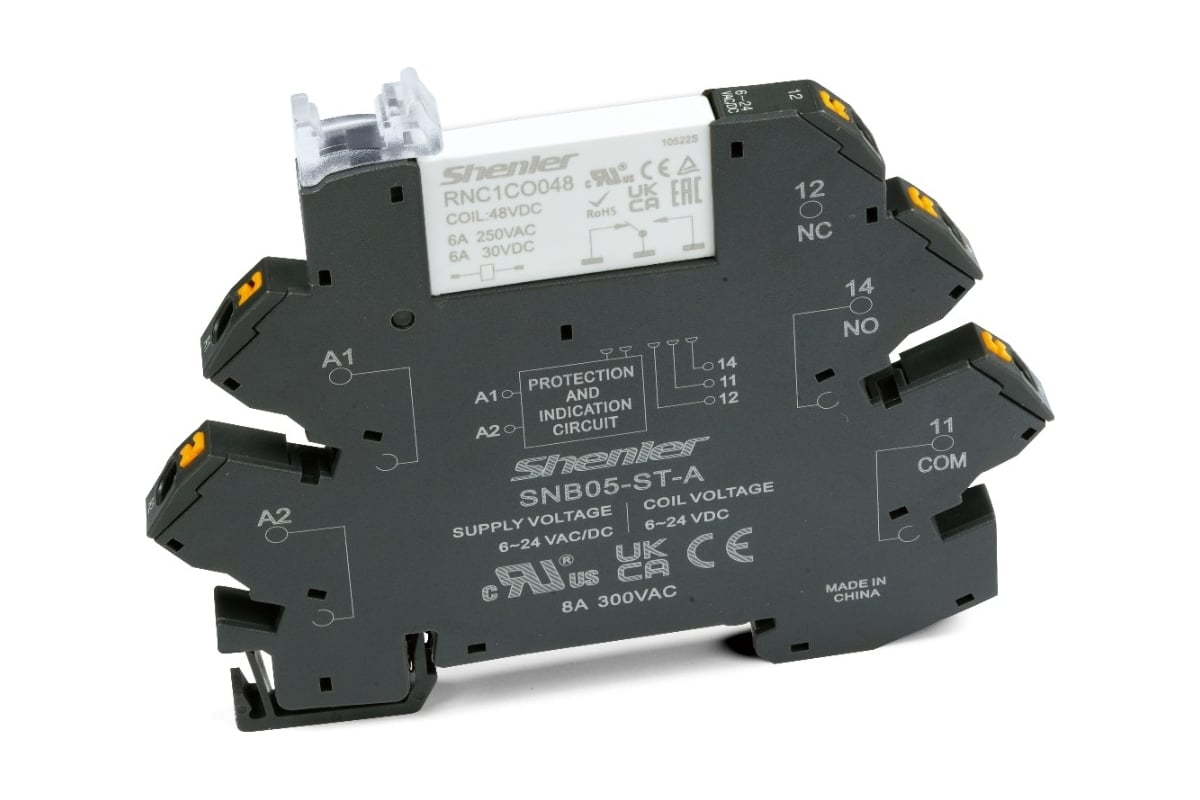Реле Shenler 1C 24V DC с колодкой Push-In RNC1CO024+SNB05-ST-A ...