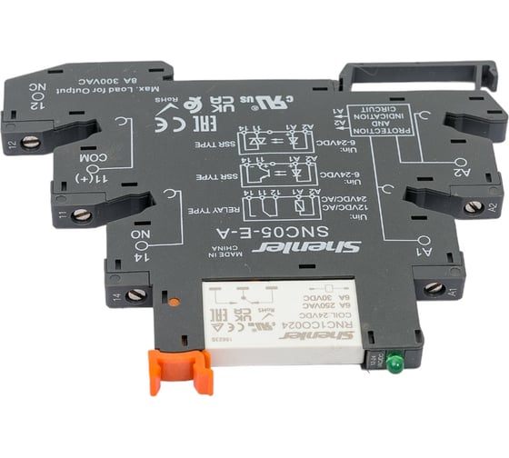 Реле Shenler 1C 24V DC с винтовой колодкой 12/24V RNC1CO024+SNC05-E-A