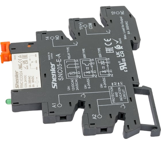 Реле Shenler 1C 24V DC с винтовой колодкой 12/24V RNC1CO024+SNC05-E-A