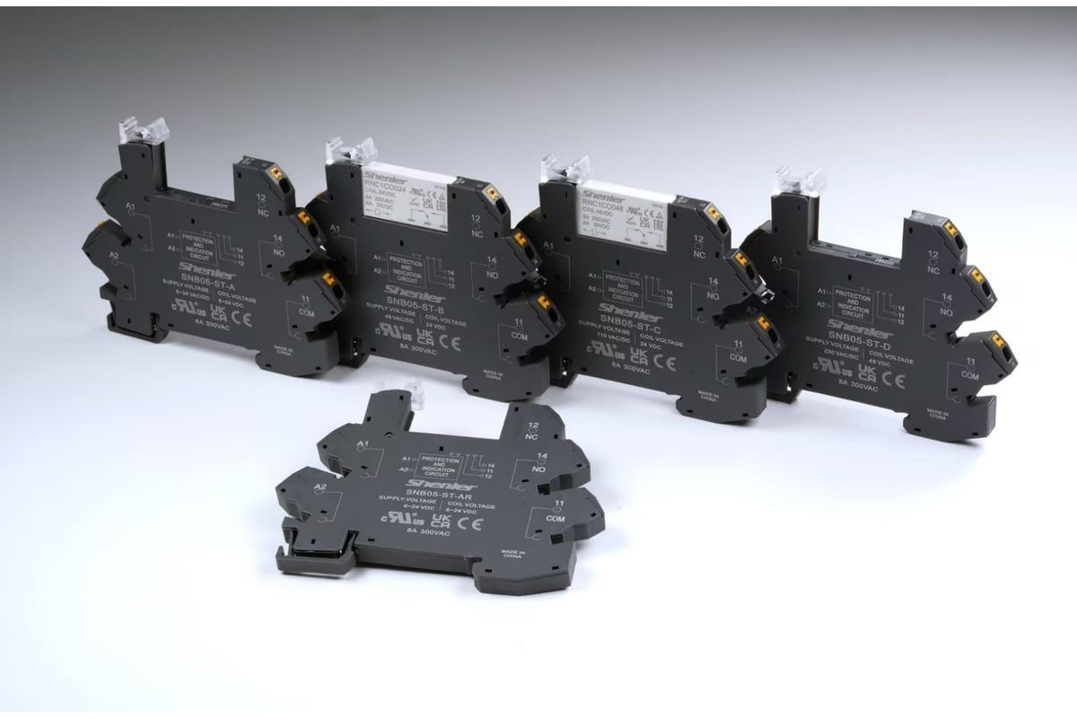 Реле Shenler 1C 24V DC с пружинной колодкой 12/24V RNC1CO024+SNC05-S-A ...
