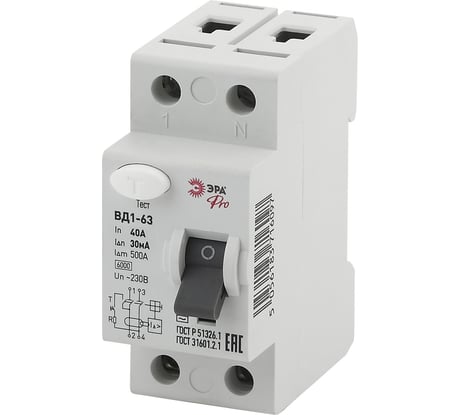 УЗО ЭРА NO-902-25 ВД1-63 1P+N 40А 30мА Б0031874
