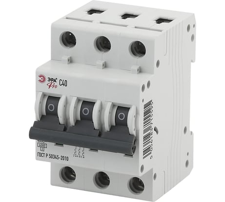 Автоматический выключатель ЭРА NO-901-53 ВА47-63 3P 40А кривая C Б0031825