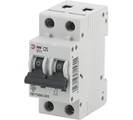 Автоматический выключатель ЭРА NO-901-54 ВА47-63 2P 25А кривая C Б0031826