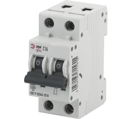 Автоматический выключатель ЭРА NO-901-55 ВА47-63 2P 16А кривая C Б0031827