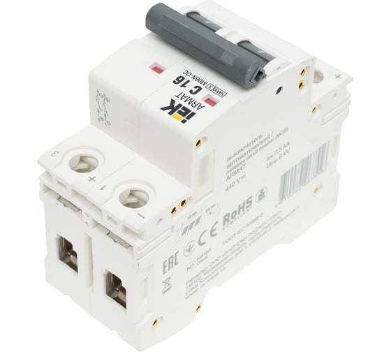 Автоматический выключатель IEK Armat m06n-dc 2p, c, 16а AR-M06N-2-C016DC