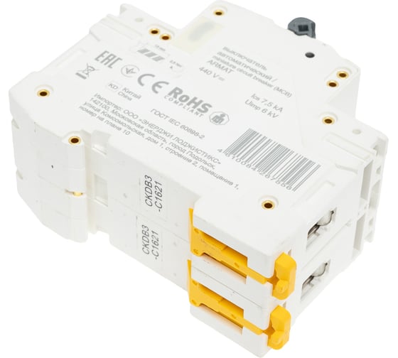 Автоматический выключатель IEK Armat m06n-dc 2p, c, 16а AR-M06N-2-C016DC