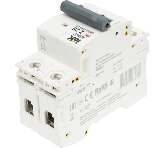 Автоматический выключатель IEK Armat m06n-dc 2p, z, 25а AR-M06N-2-Z025DC