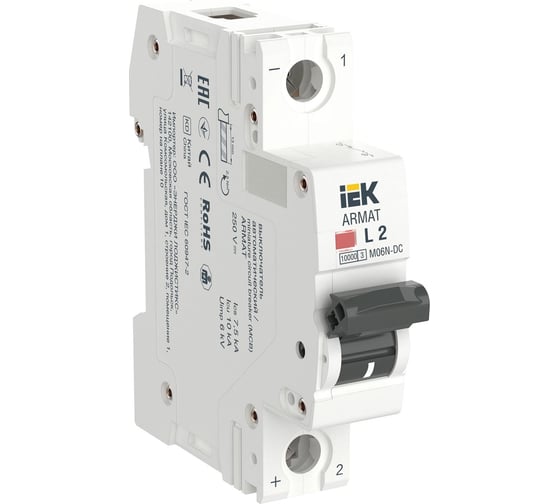 Автоматический выключатель IEK Armat m06n-dc 1p l 2а AR-M06N-1-L002DC 1
