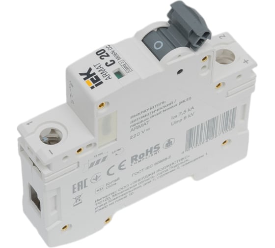 Автоматический выключатель IEK Armat m06n-dc 1p c 20а AR-M06N-1-C020DC
