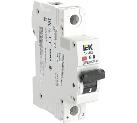 Автоматический выключатель IEK Armat m06n-dc 1p b 6а AR-M06N-1-B006DC