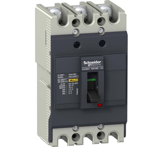 Автоматический выключатель Systeme Electric 3п 3т EZC100 80А 10кА 400В SchE EZC100F3080 205802