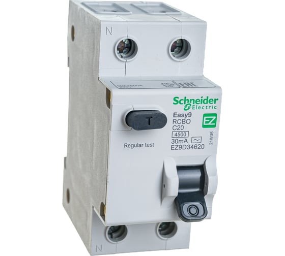 Автоматический выключатель дифференциального тока Schneider Electric 2п /1P+N/ EZ9D34620