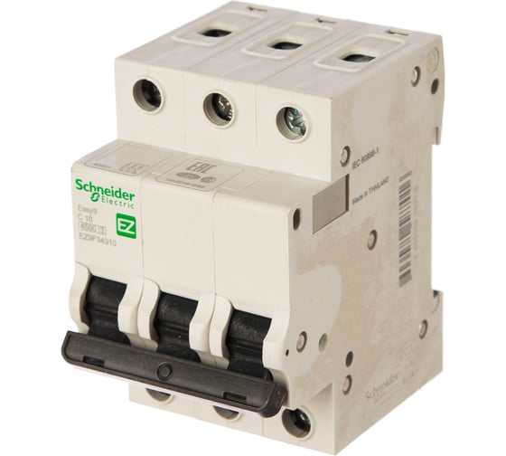 Автоматический модульный выключатель Schneider Electric 3п C 10А 4.5кА EASY 9 SchE EZ9F34310 274373 1