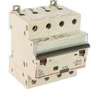 Автоматический выключатель Legrand дифференциального тока DX³ 6000 10 кА тип характеристики С 4П 400 В~ 20 А тип AС 30 мА 4 модуля 411187