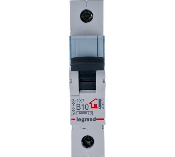 Автоматический выключатель Legrand TX³ 6000 6 кА тип характеристики B 1П 230/400 В~ 10 А 1 модуль 403970