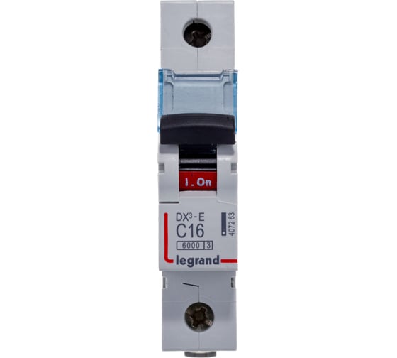 Автоматический выключатель Legrand DX³-E 6000 6 кА тип характеристики C 1П 230/400 В~ 16 А 1 модуль 407263