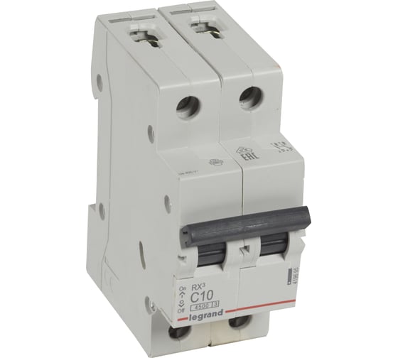 Авт.выключатель Legrand RX3  4,5кА 10А 2П C 419695
