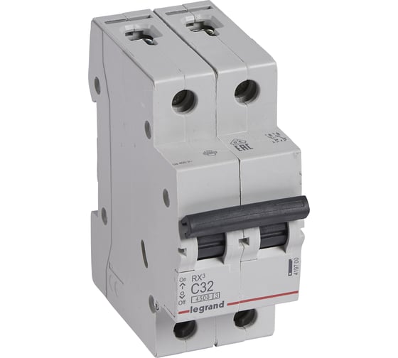Авт.выключатель RX3 Legrand 4,5кА 32А 2П C 419700