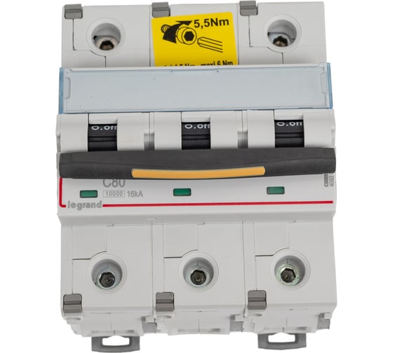 Автоматический модульный выключатель Legrand 3п C 80А 10кА/16кА DX3 Leg 409280 1009878 1