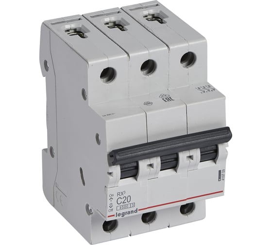 Авт.выключатель RX3 Legrand 4,5кА 20А 3П C 419709