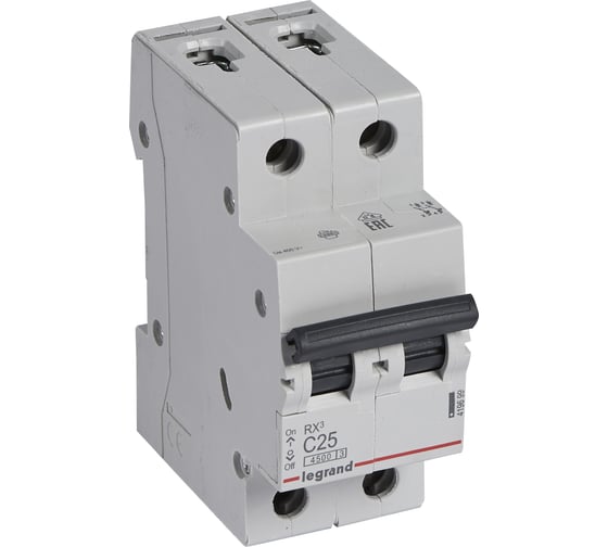Авт.выключатель RX3 Legrand 4,5кА 25А 2П C 419699