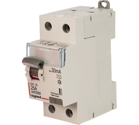 Выключатель дифференциального тока (УЗО) Legrand 2п 25А 30мА тип AC DX3 Leg 411504 1009903