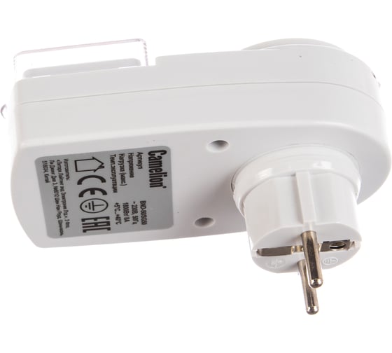 Цифровой розеточный таймер Camelion BND-50/SG50 IP65, 7-дневная программа, 230/3500Вт 11044