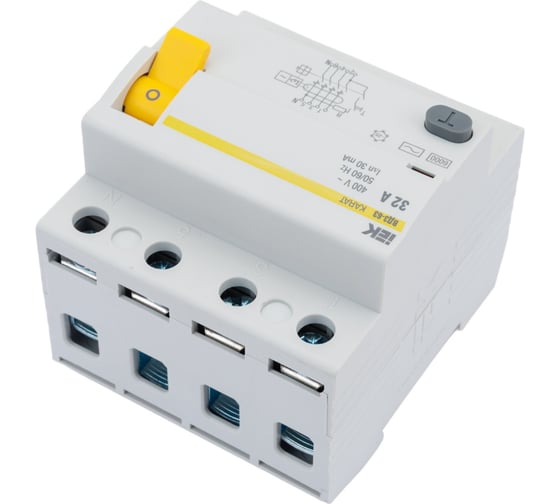Узо IEK karat вд3-63 4p 32а 30ма 6ка тип ac MDV20-4-032-030