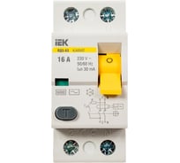 Узо IEK karat вд3-63 2p 16а 30ма 6ка тип ac MDV20-2-016-030
