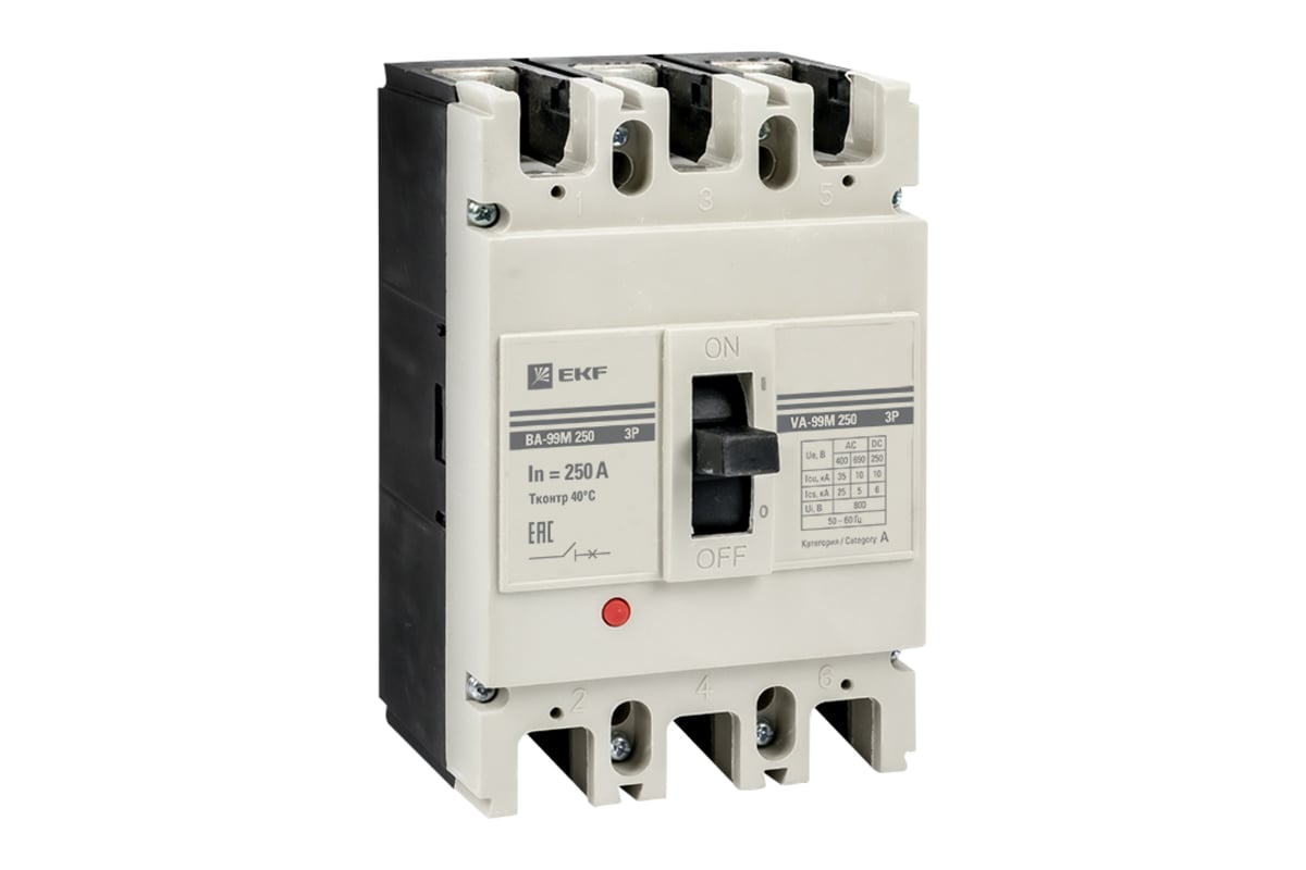 Автоматический трехполюсный выключатель EKF ВА-99М/250 250А 3ф 25кА ...
