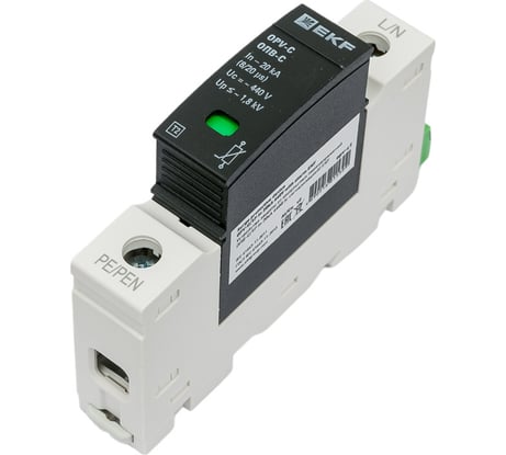 Импульсный однополюсной ограничитель перенапряжения EKF ОПВ-C 1п 20кА 400В 9826188