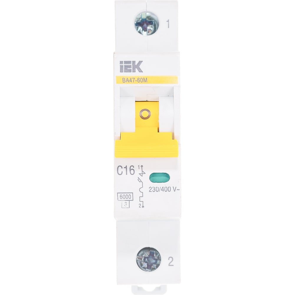 Автоматический выключатель IEK ВА47-60 однополюсный 16А С 6кА 6958691 .
