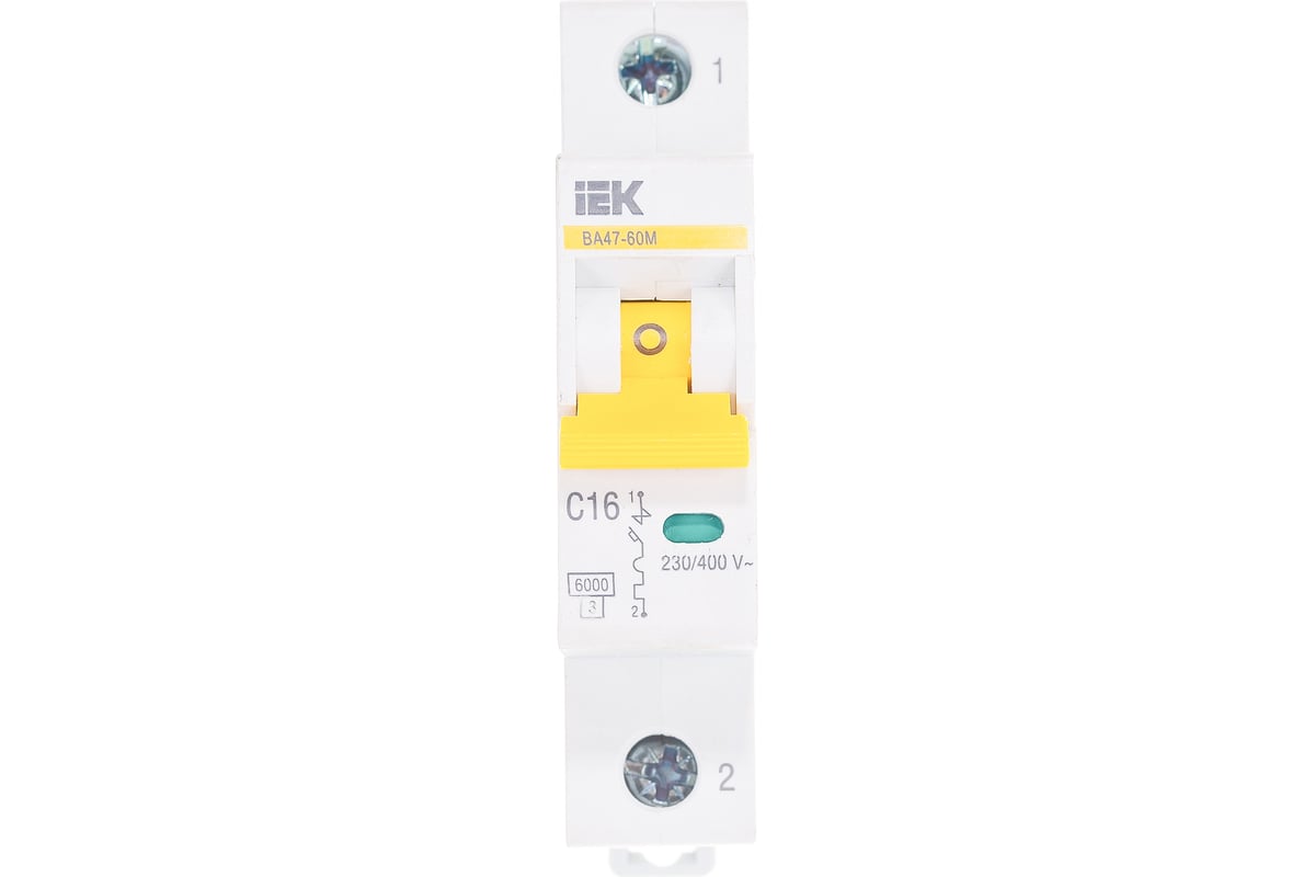 Автоматический выключатель IEK ВА47-60 однополюсный 16А С 6кА 6958691 ...