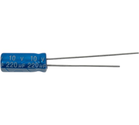 Конденсатор JB Capacitors электролитический JRB1A221M02000500110000B-34, 220мкФ, 10В, 105C, 5x11 / P:2 мм